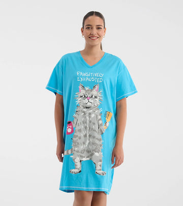 Little Blue House Pawsitively Exhausted Women’s Sleepshirt